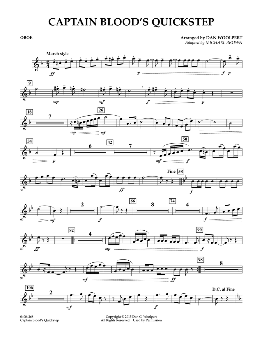 Captain Blood's Quickstep - Oboe