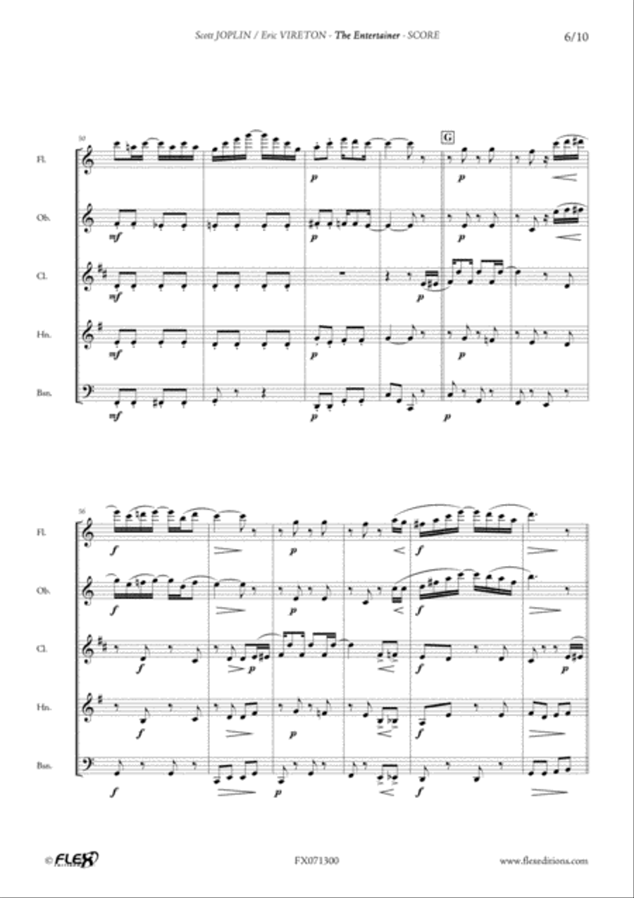 The Entertainer The Entertainer Woodwind Quintet scores gallery preview page 6