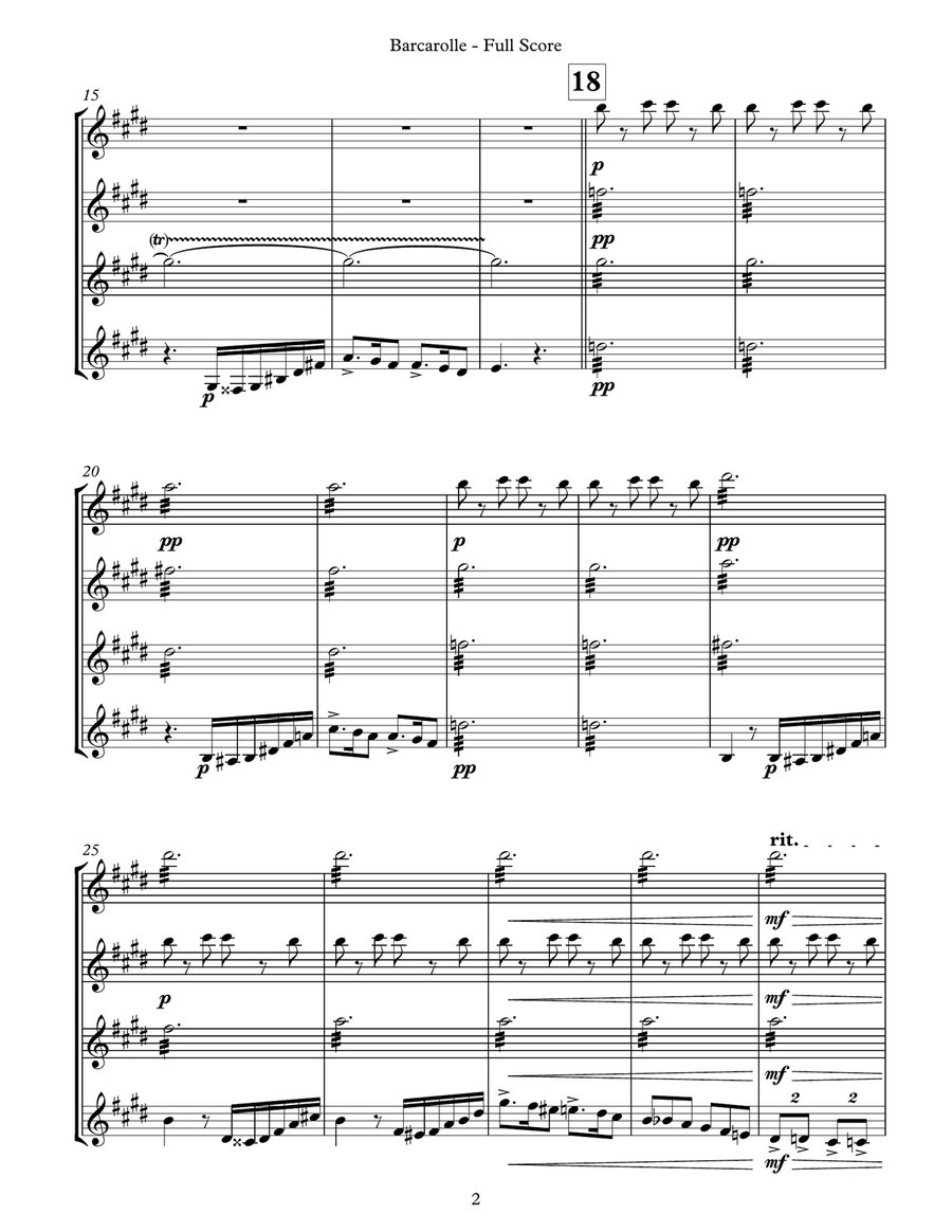Barcarolle (for Guitar Quartet) Guitar Ensemble scores gallery preview page 6