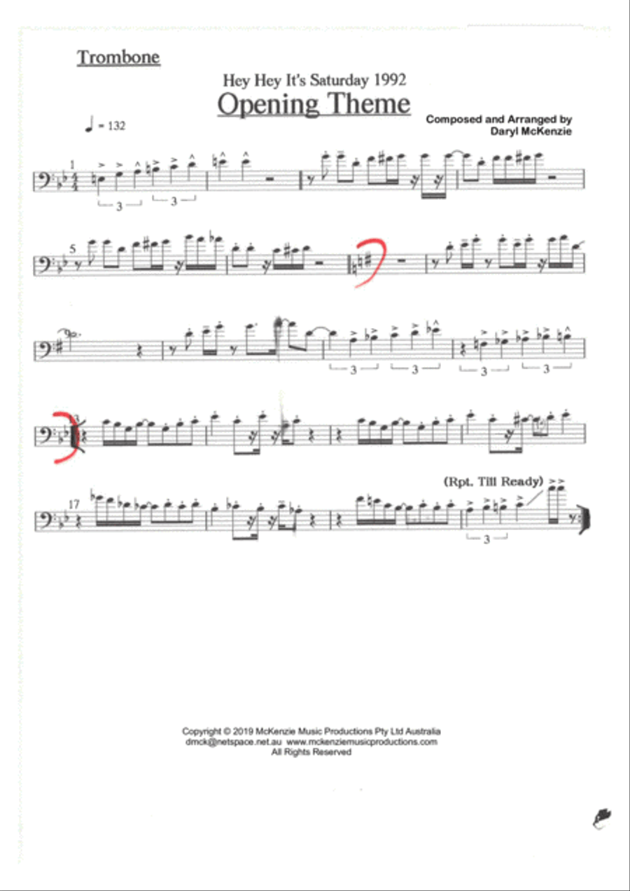 Hey Hey It's Saturday Opening Theme - Instrumental Studio Band Saxophone scores gallery preview page 6