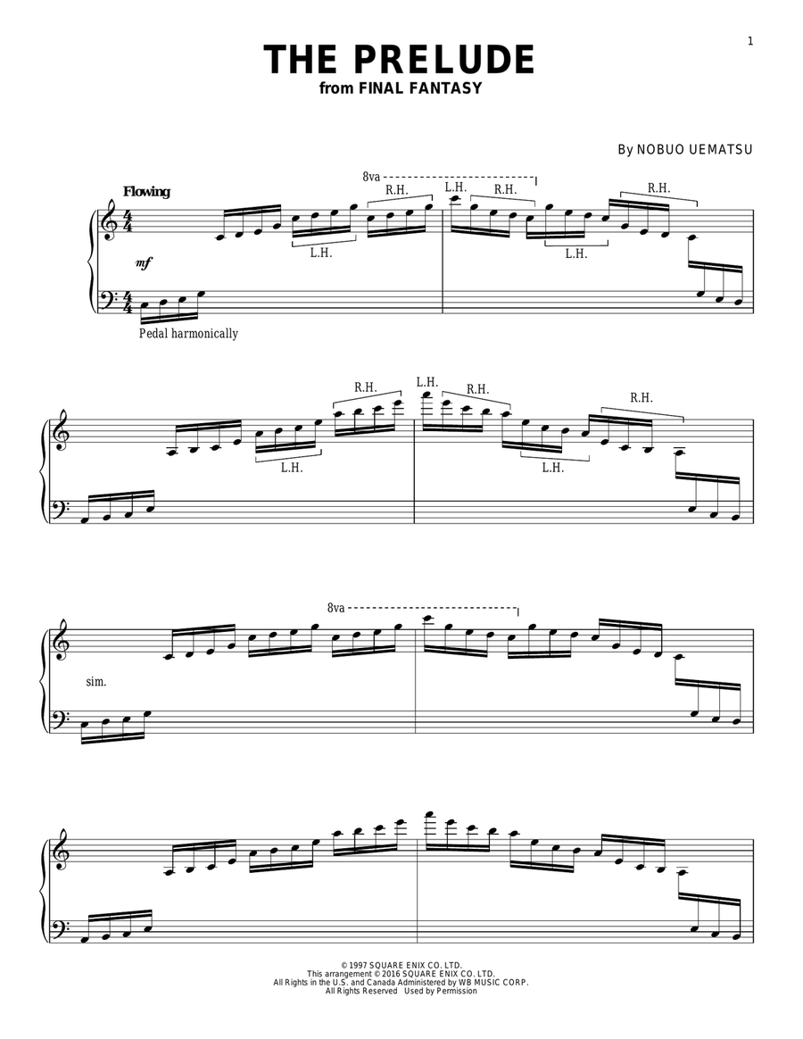 The Prelude (from Final Fantasy) Piano Solo scores gallery preview page 1