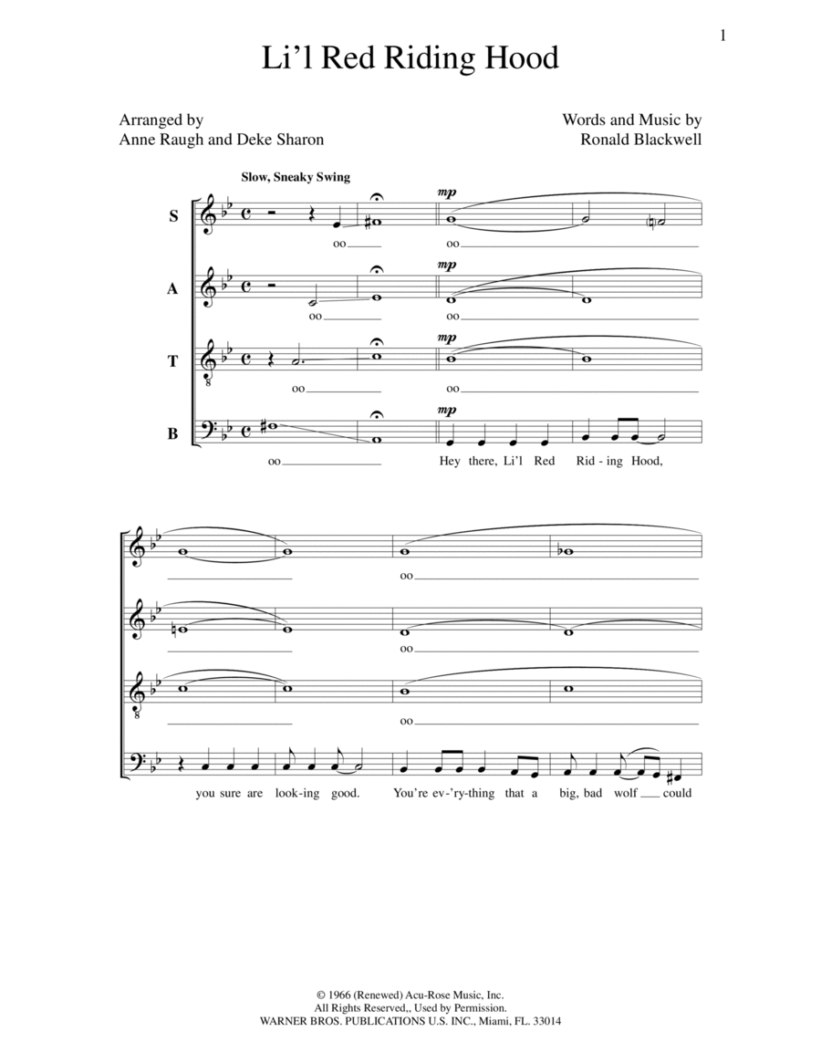 Li'l Red Riding Hood 4-Part scores gallery preview page 1