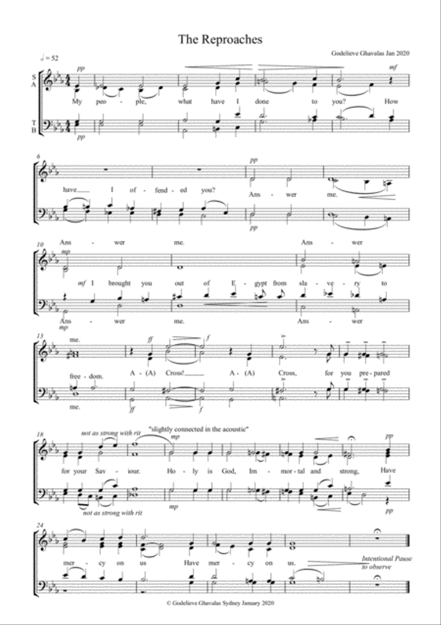 The Reproaches The Reproaches 4-Part scores gallery preview page 1
