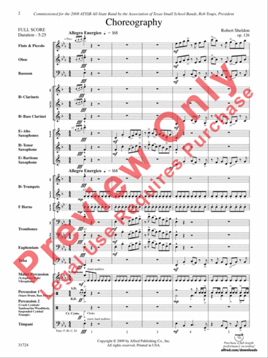 Choreography Concert Band scores gallery preview page 3