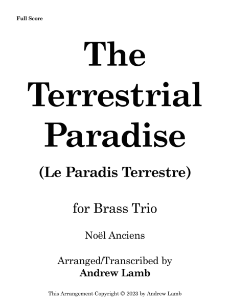 The Terrestrial Paradise [Le Paradis Terrestre] (for Brass Trio) image number null