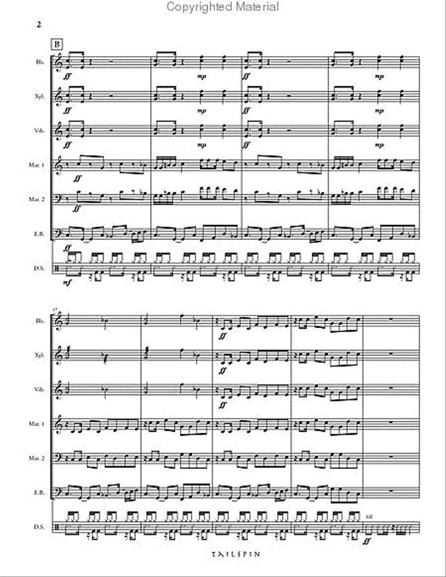 Tailspin Percussion Ensemble scores gallery preview page 3