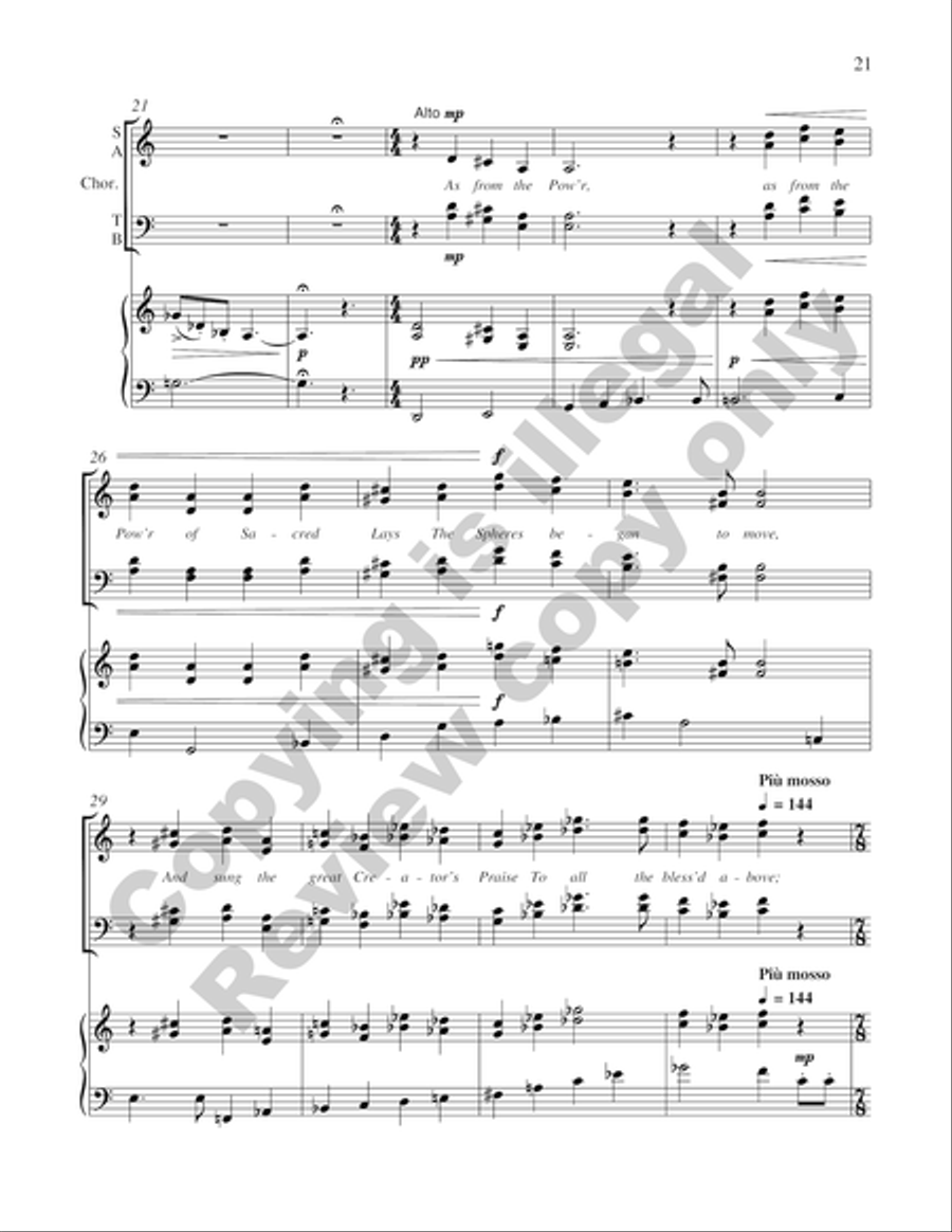 A Song for St. Cecilia's Day (Piano/Choral Score)