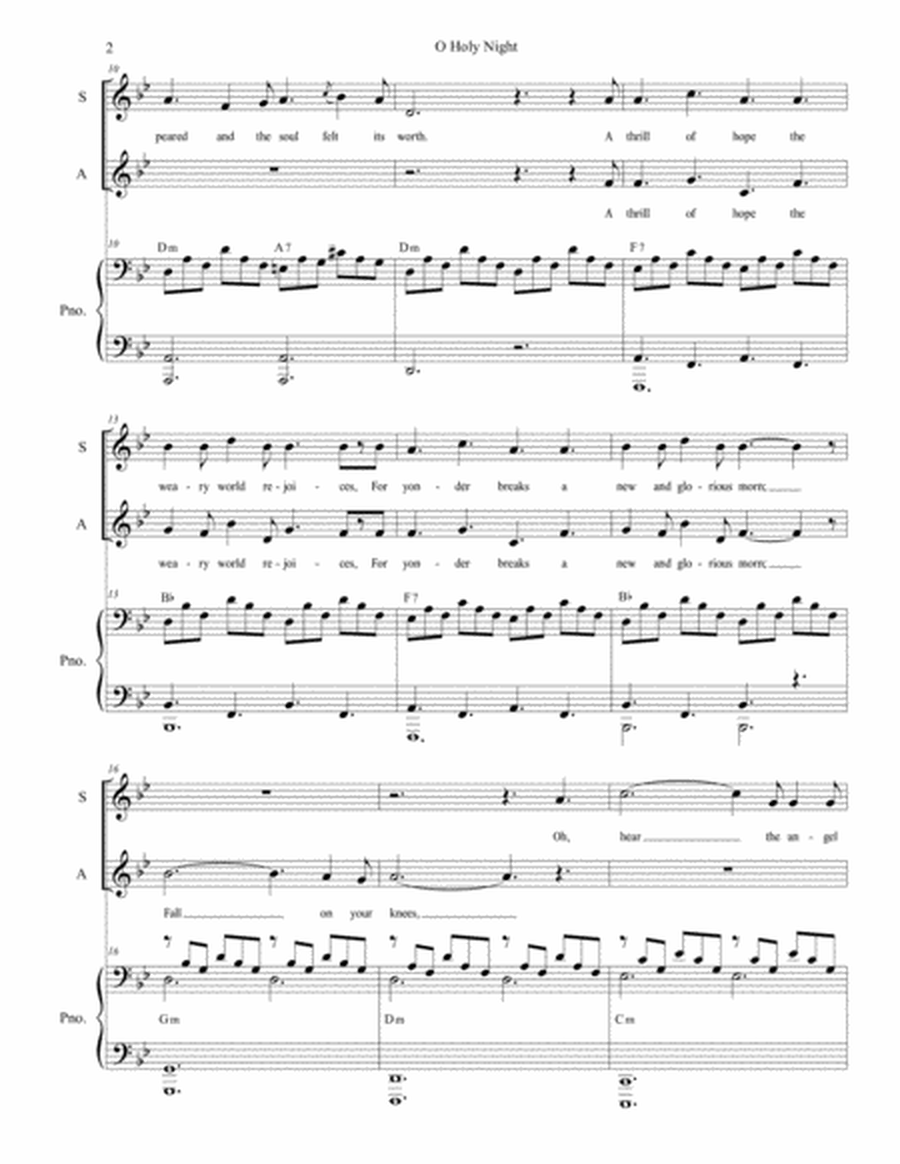 O Holy Night (with "Silent Night") (for 2-part choir - SA) image number null