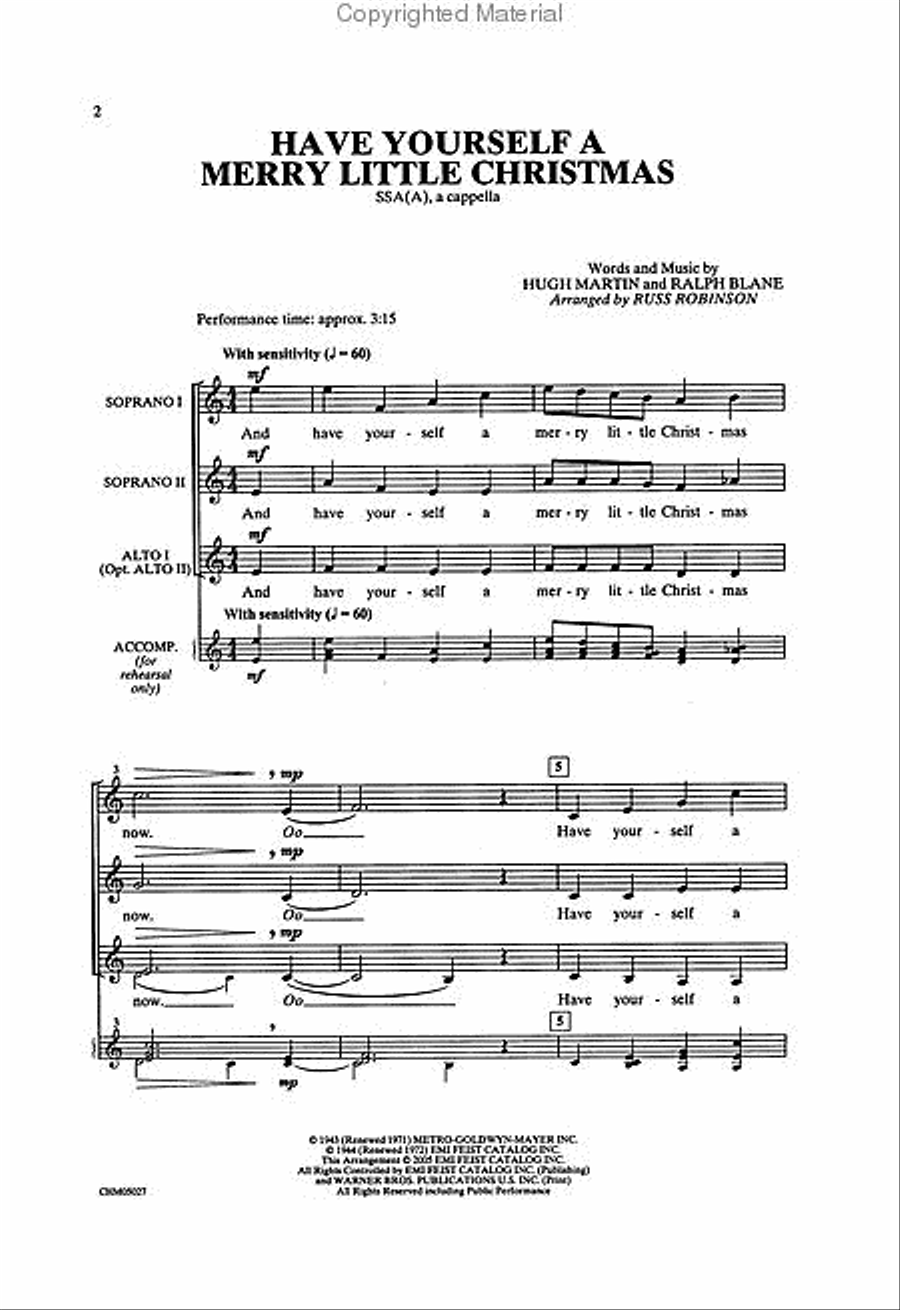 Have Yourself a Merry Little Christmas Women's Choir scores gallery preview page 9