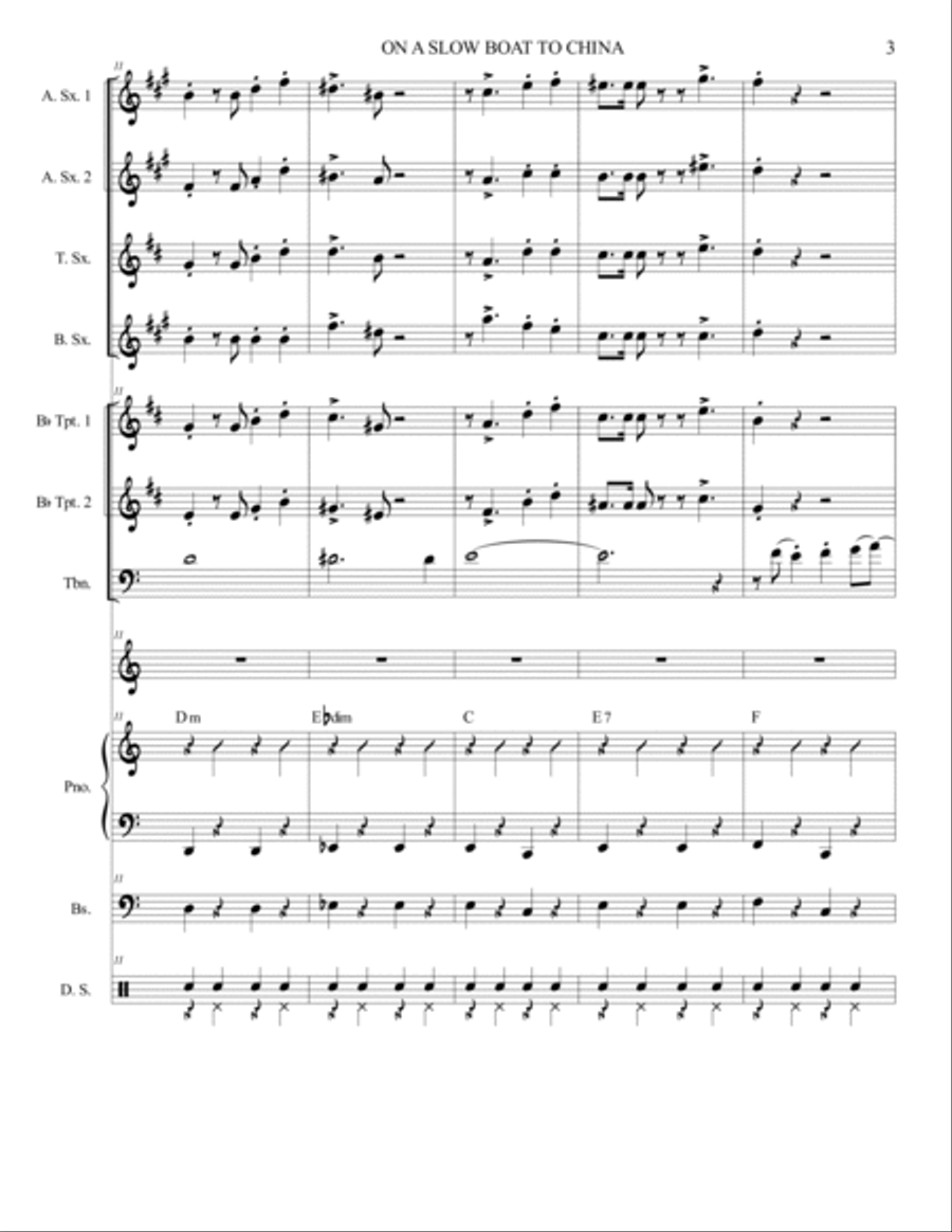 On A Slow Boat To China On A Slow Boat To China Jazz Ensemble scores gallery preview page 3