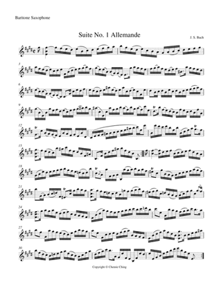 J.S. Bach - Cello Suite No.1 in G major, BWV 1007 - II. Allemande arranged for Baritone Saxophone