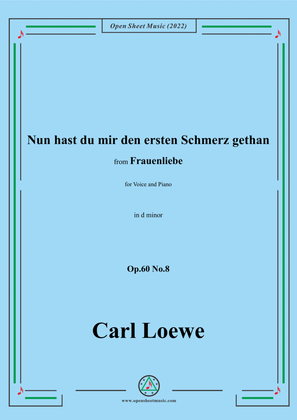 Loewe-Nun hast du mir den ersten Schmerz gethan,in d minor,Op.60 No.8,for Voice and Piano