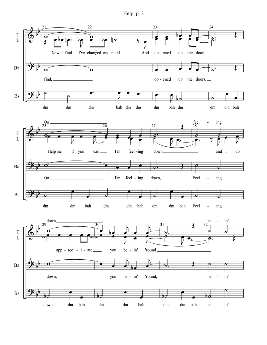 Help! 4-Part scores gallery preview page 3