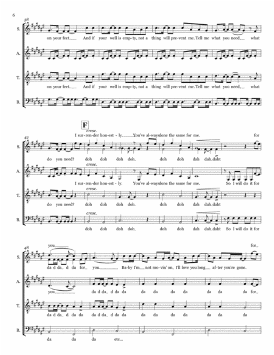 Gone, Gone, Gone 4-Part scores gallery preview page 5