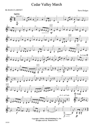 Cedar Valley March: B-flat Bass Clarinet