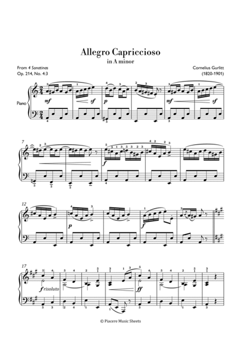 Gurlitt - Allegro Capriccioso from Sonatina No. 4 in A minor - Intermediate image number null