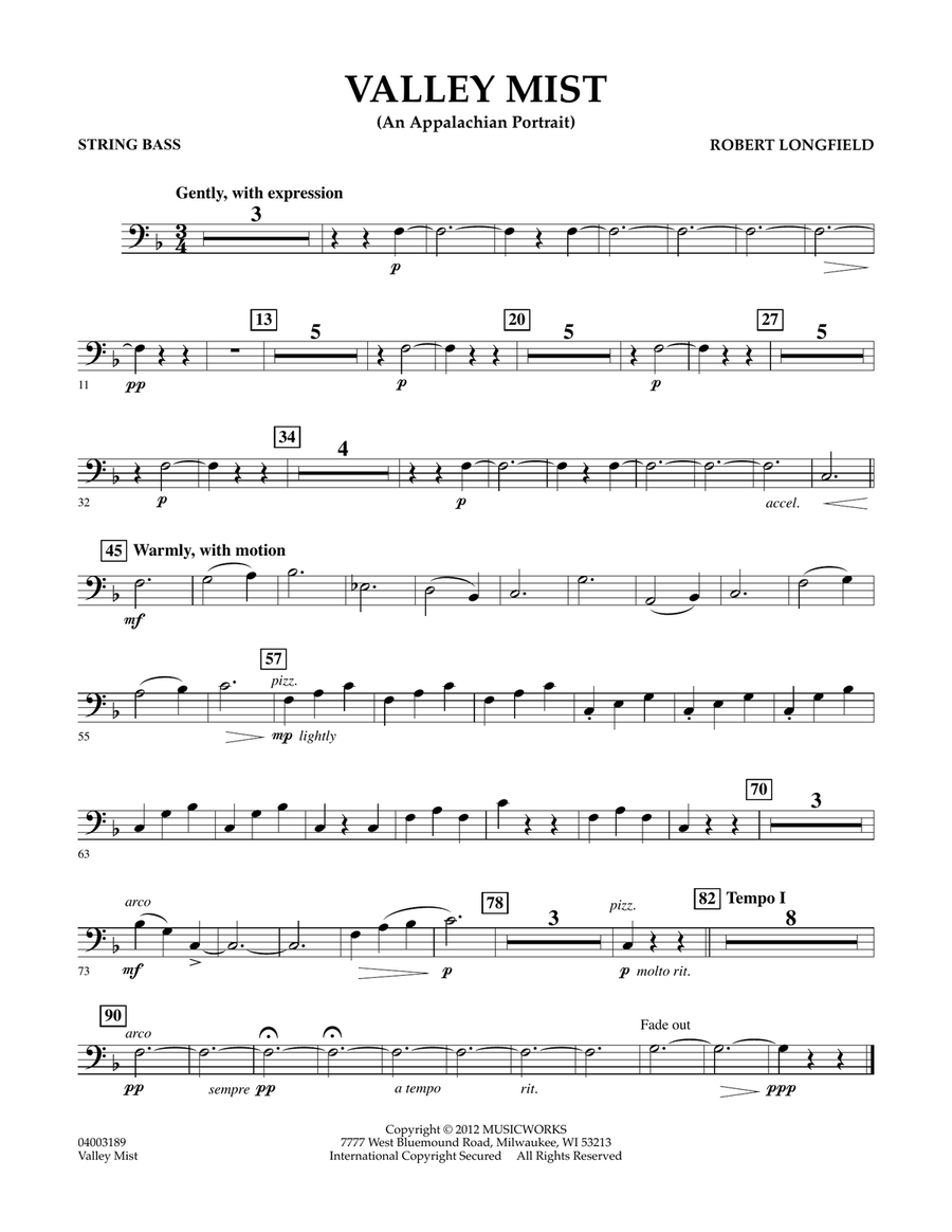 Valley Mist (An Appalachian Portrait) - Bass Concert Band scores gallery preview page 1