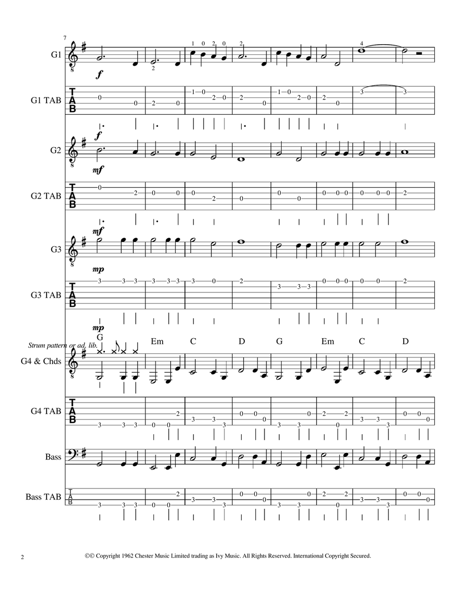 Telstar Guitar Ensemble scores gallery preview page 2