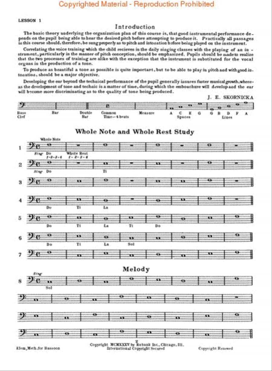 Rubank Elementary Method – Bassoon Concert Band Methods scores gallery preview page 2