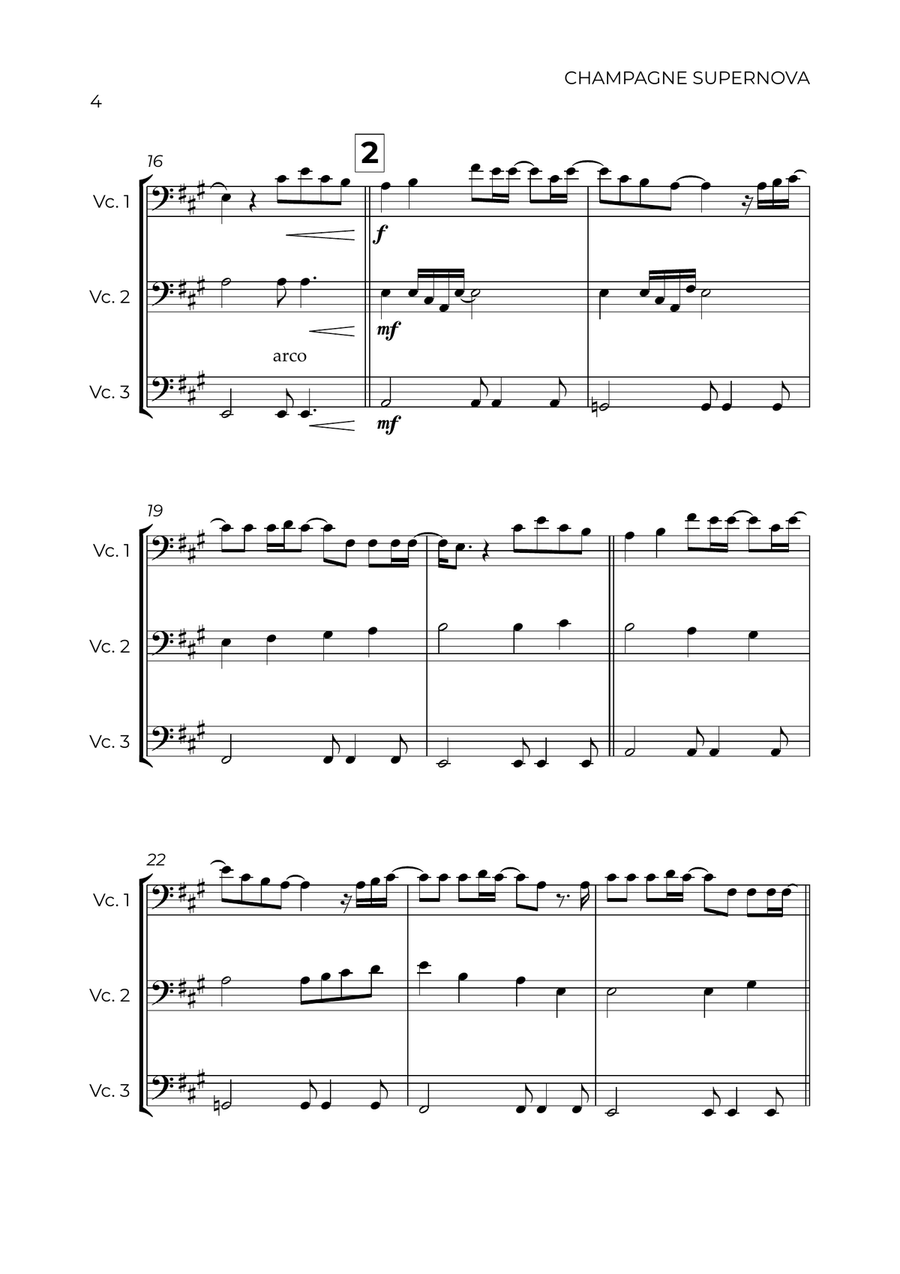 Champagne Supernova String Trio scores gallery preview page 4