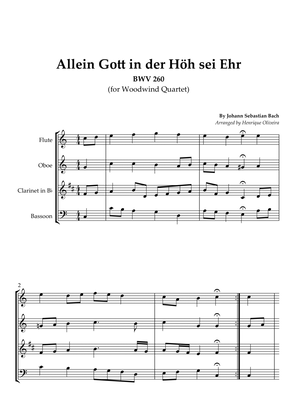 Bach's Choral - "Allein Gott in der Höh sei Ehr" (Woodwind Quartet)