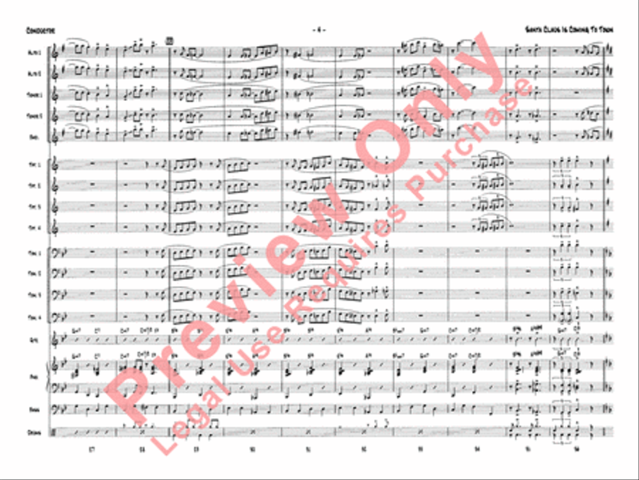 Santa Claus Is Coming to Town Jazz Ensemble scores gallery preview page 7