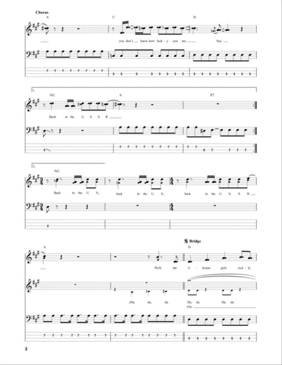 Back In The U.S.S.R. Guitar Tablature scores gallery preview page 2