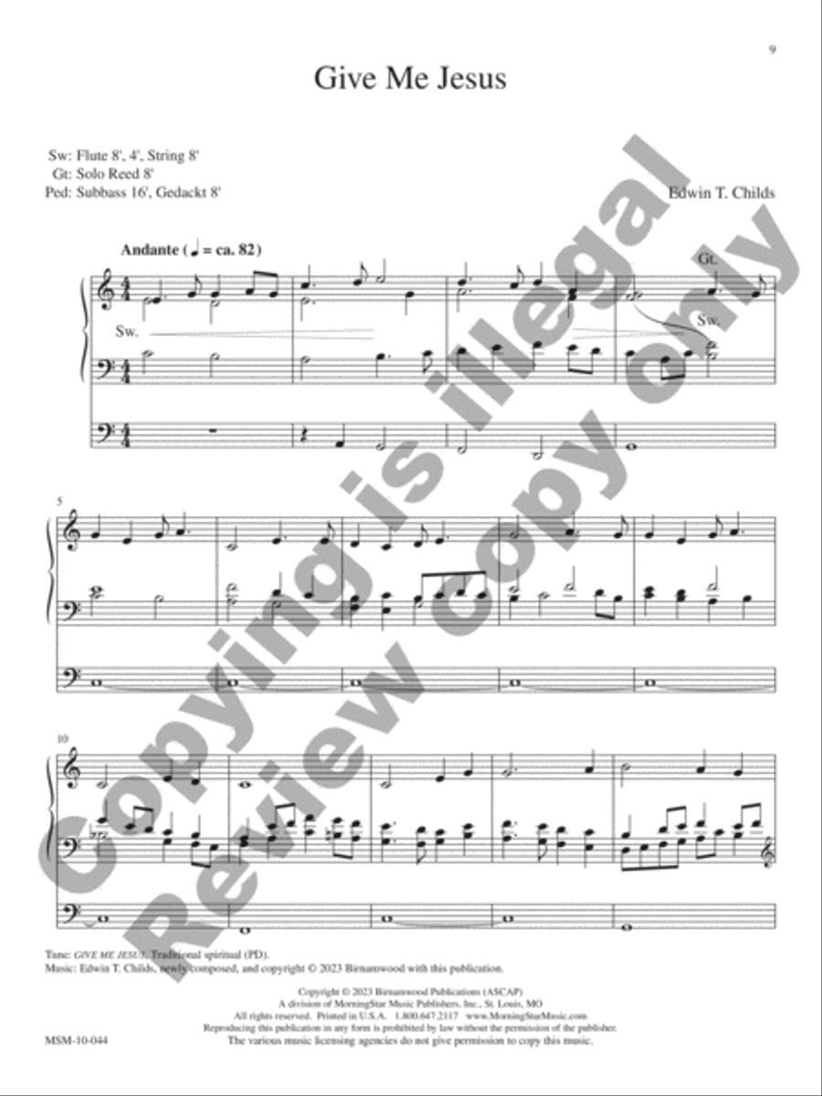 I Want Jesus to Walk with Me Organ scores gallery preview page 6
