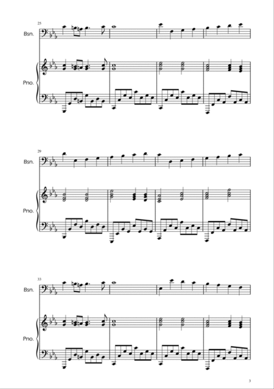 Passacaglia - Handel/Halvorsen - Easy Bassoon Solo w/ Piano Chamber Music scores gallery preview page 3