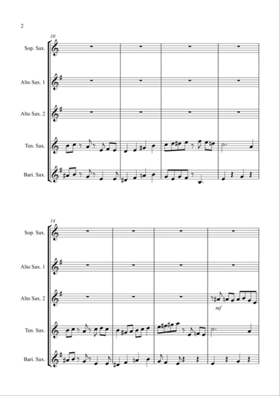 Suave - for Saxophone Quartet Saxophone Quartet scores gallery preview page 2
