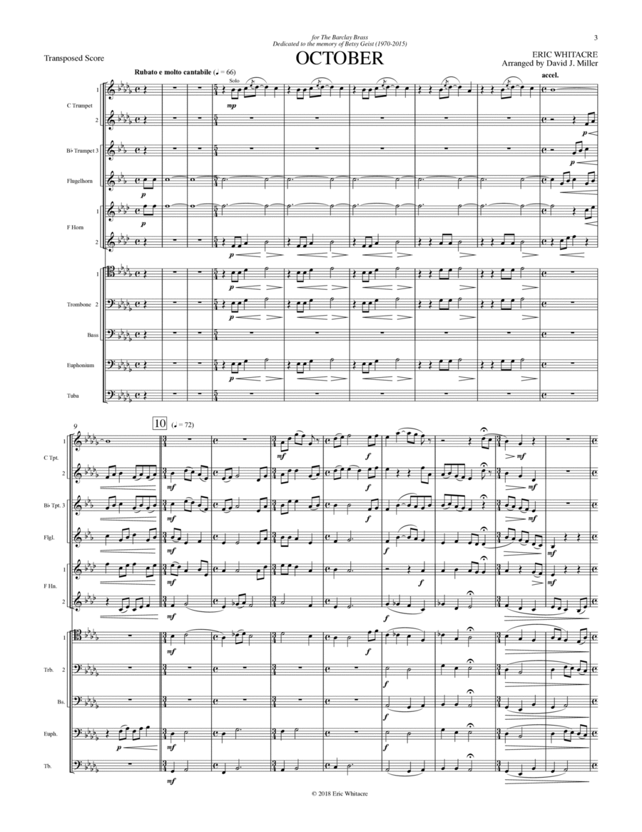 October - Full Score Brass Ensemble scores gallery preview page 1