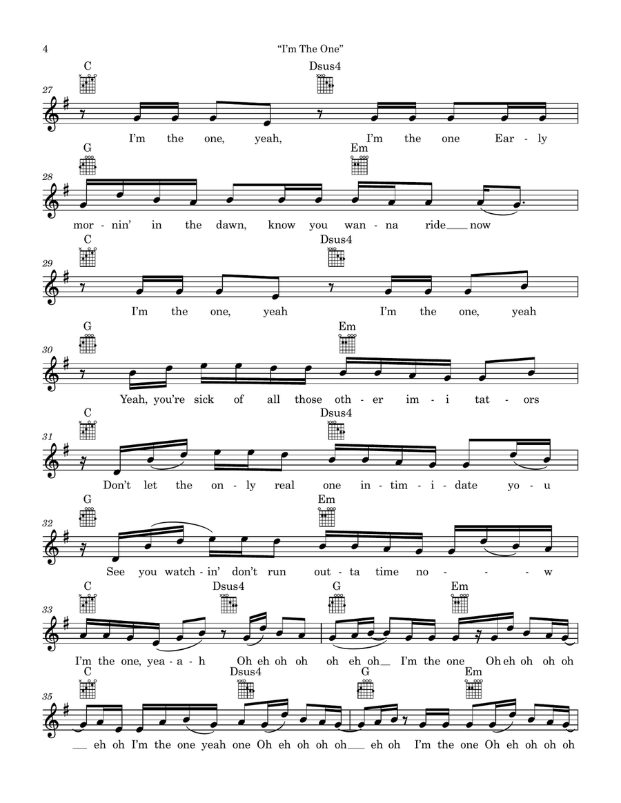 I'm The One Piano scores gallery preview page 4