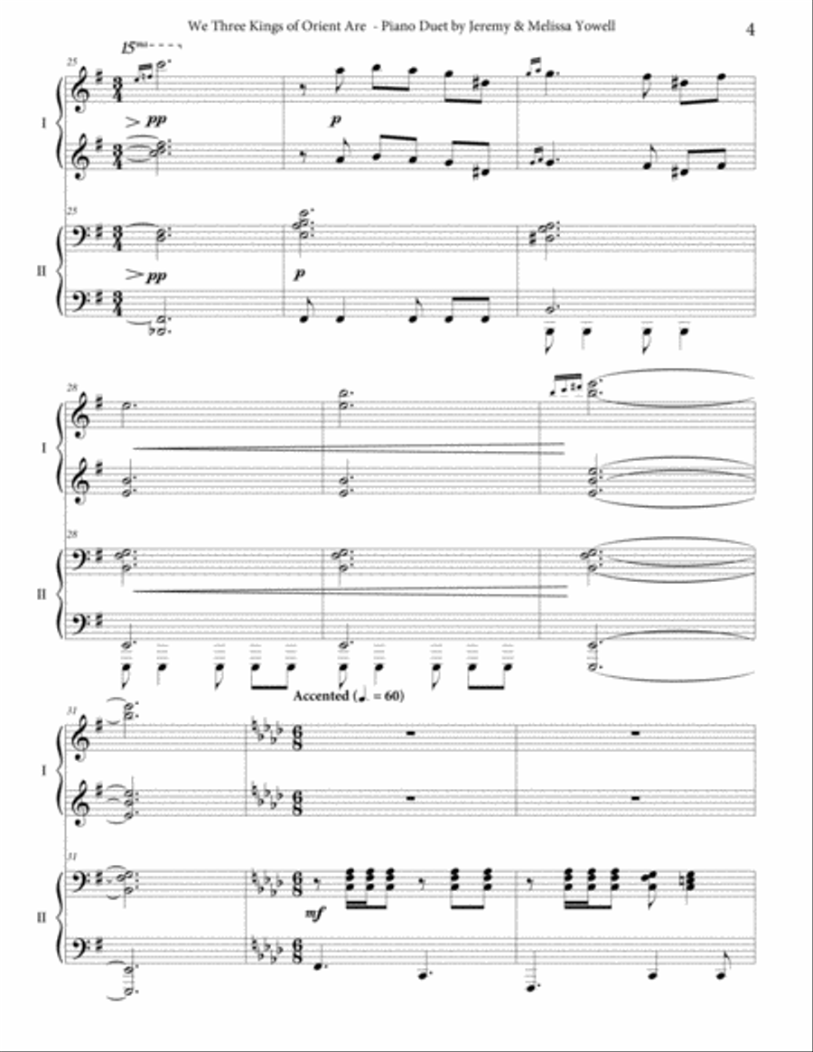 We Three Kings of Orient Are Piano scores gallery preview page 5