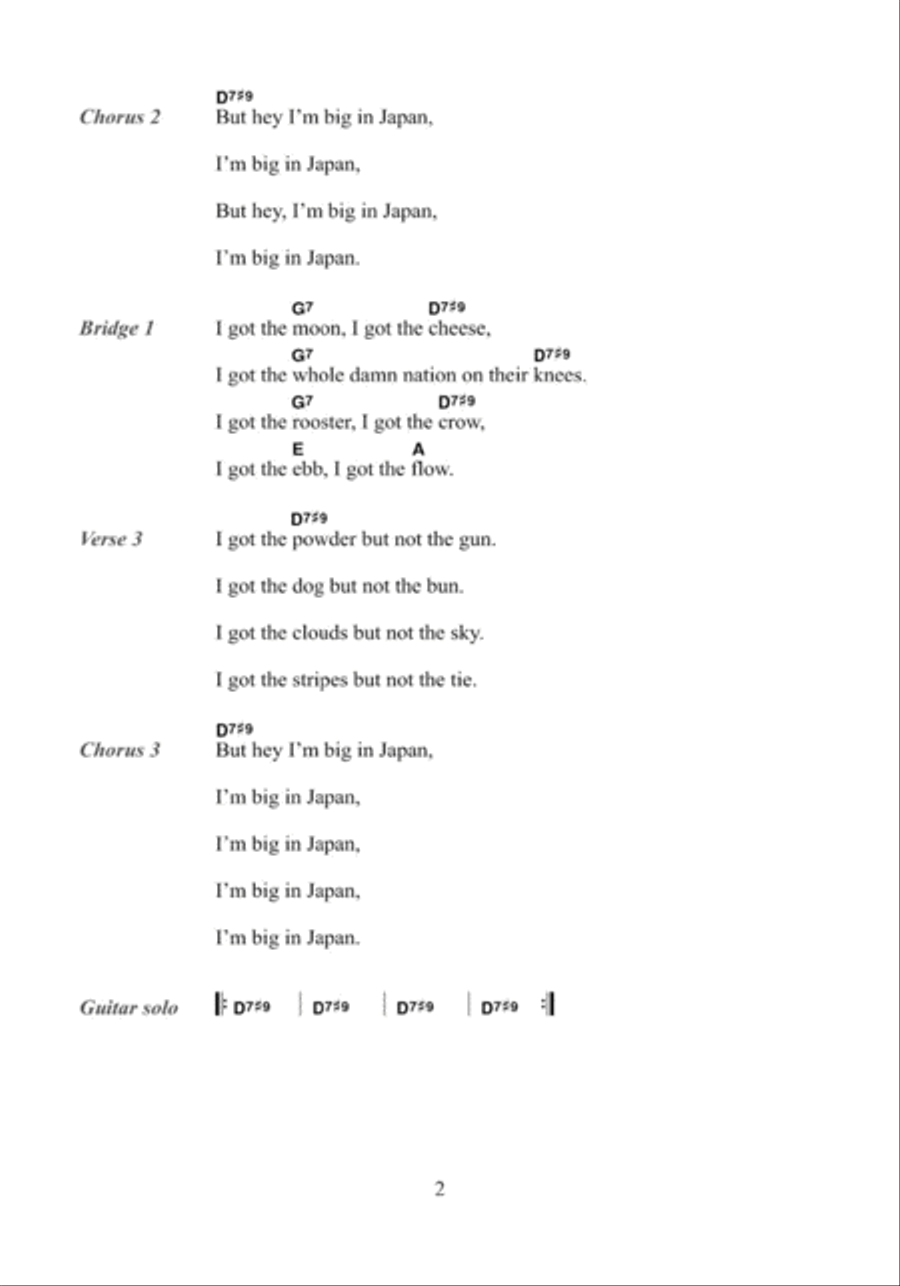 Big In Japan Guitar scores gallery preview page 2