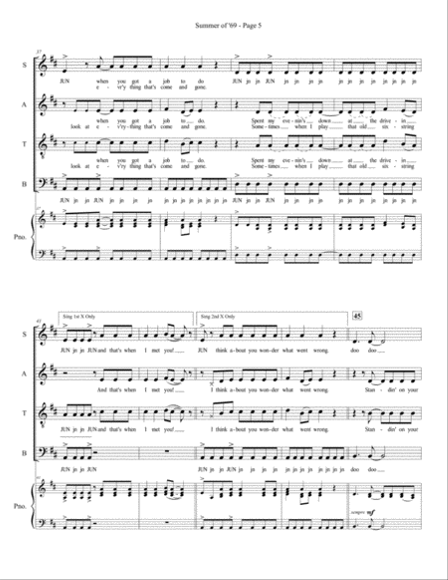 Summer Of '69 Divisi scores gallery preview page 5