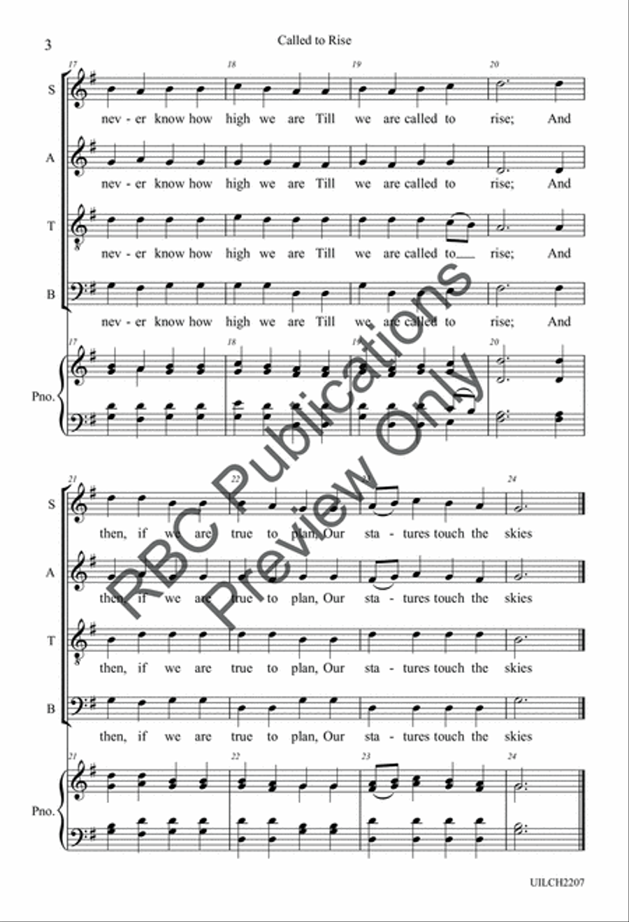 Called To Rise (SATB) Called To Rise (SATB) 4-Part scores gallery preview page 5