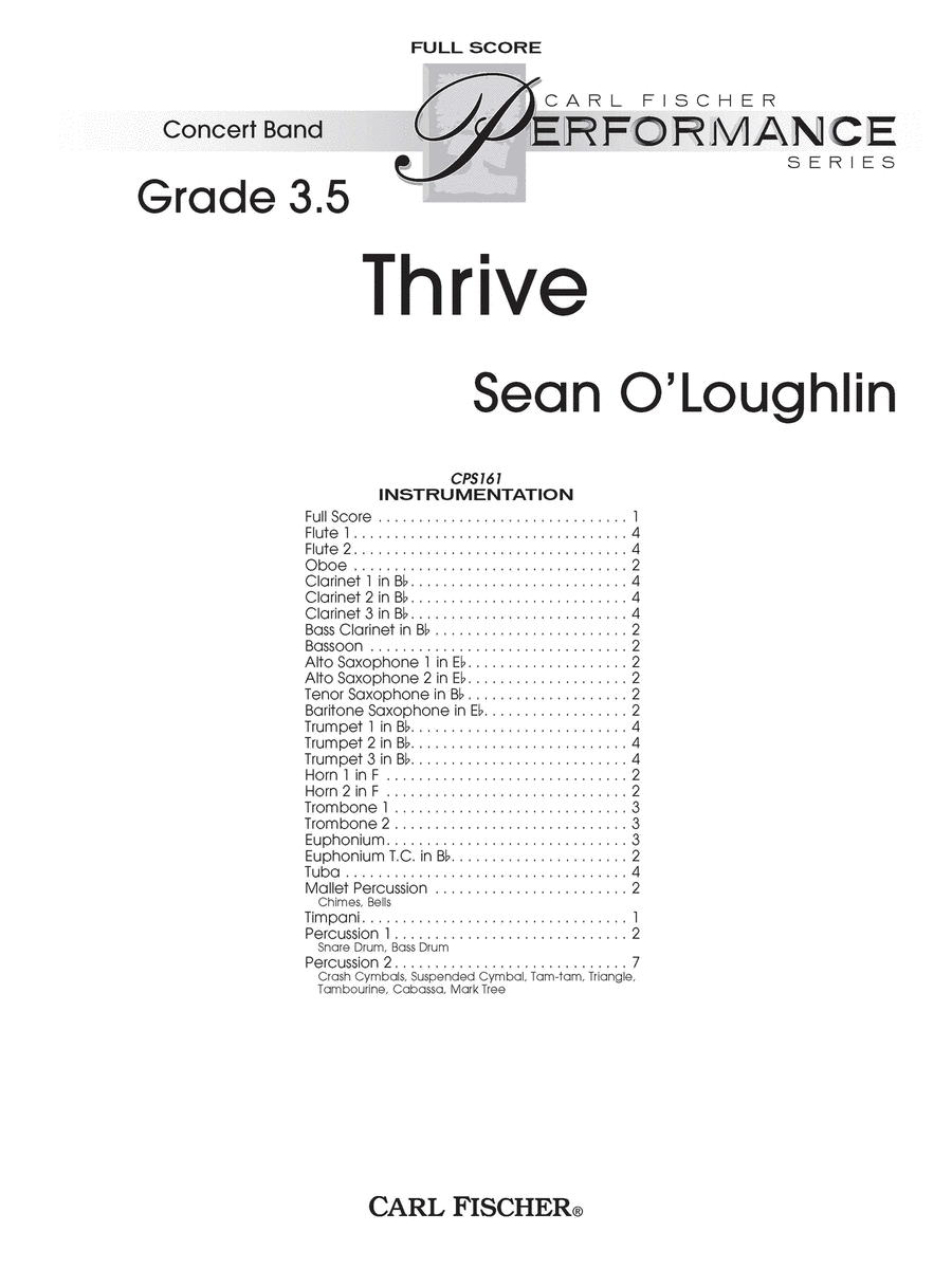 Thrive Concert Band scores gallery preview page 1