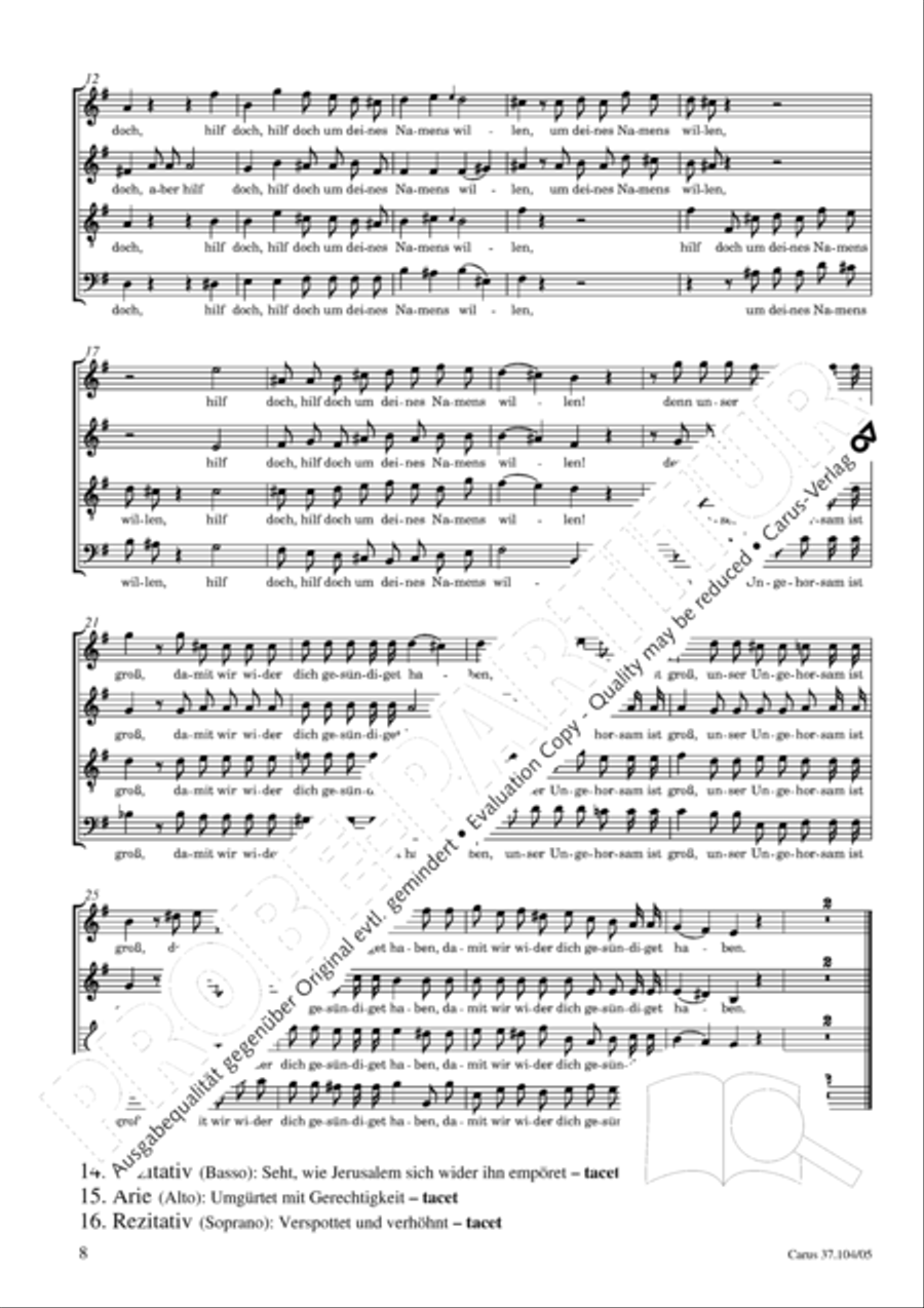 Ein Lammlein geht und tragt die Schuld 4-Part scores gallery preview page 9