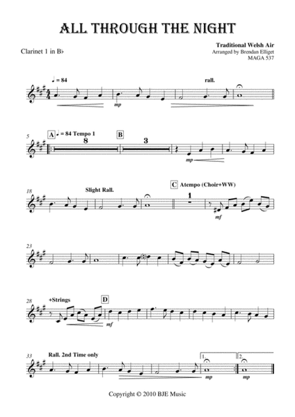 All Through The Night - Orchestra Score and Parts with SATB Choir PDF image number null
