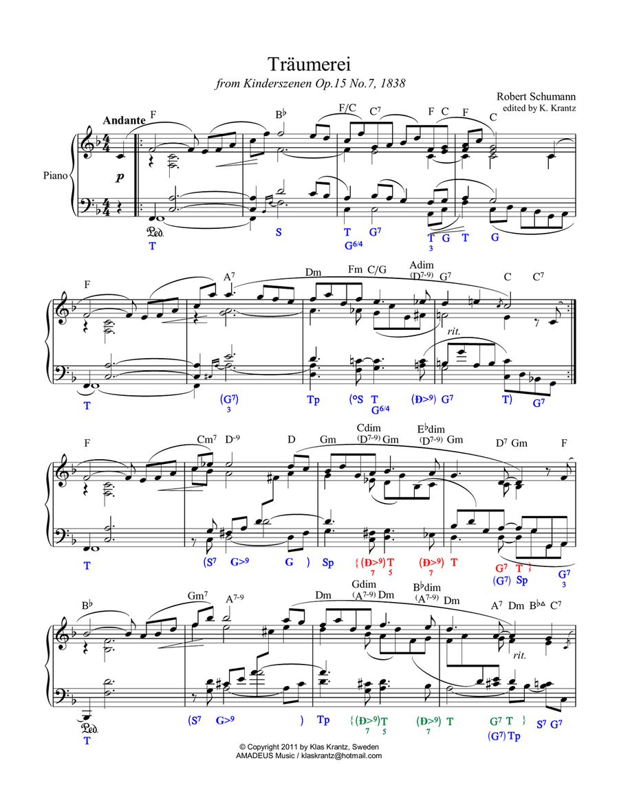 Traumerei / Dreaming for piano and harmonic analysis and guitar chords Traumerei / Dreaming for piano and harmonic analysis and guitar chords Acoustic Guitar scores gallery preview page 2