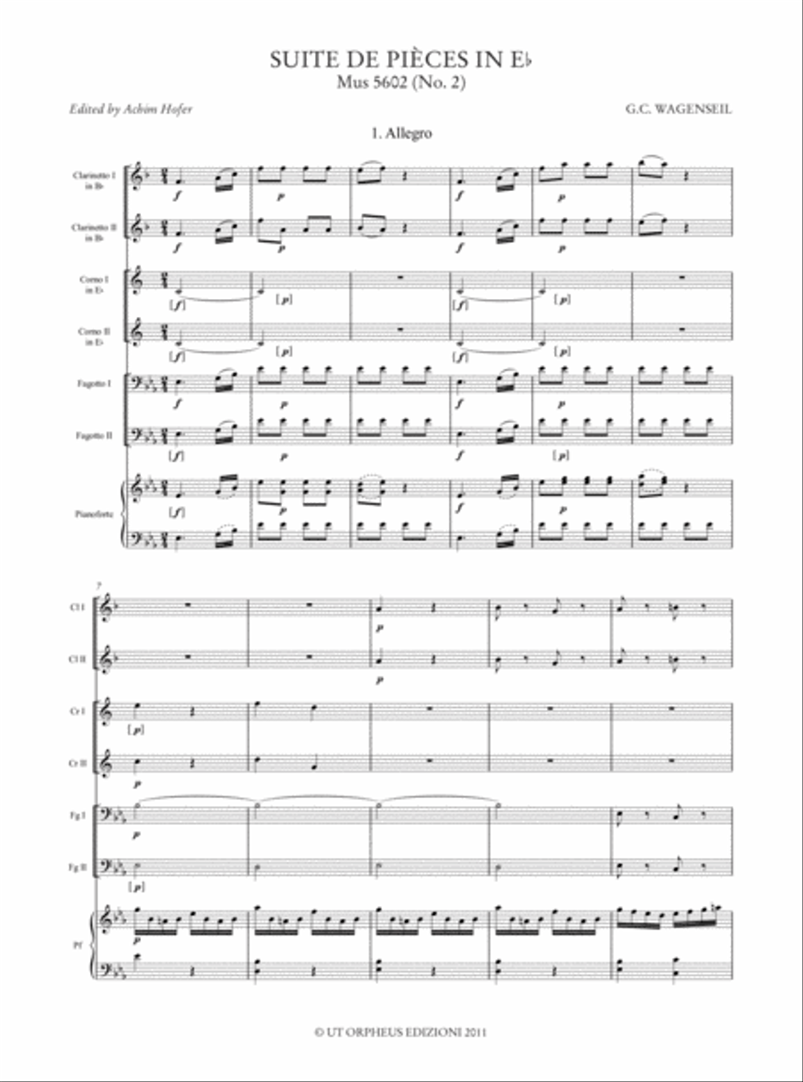 Suites de Pièces (Schwerin Ms. Mus 5602-5606) for 2 Clarinets, 2 Horns, 2 Bassoons and Piano Bassoon scores gallery preview page 5