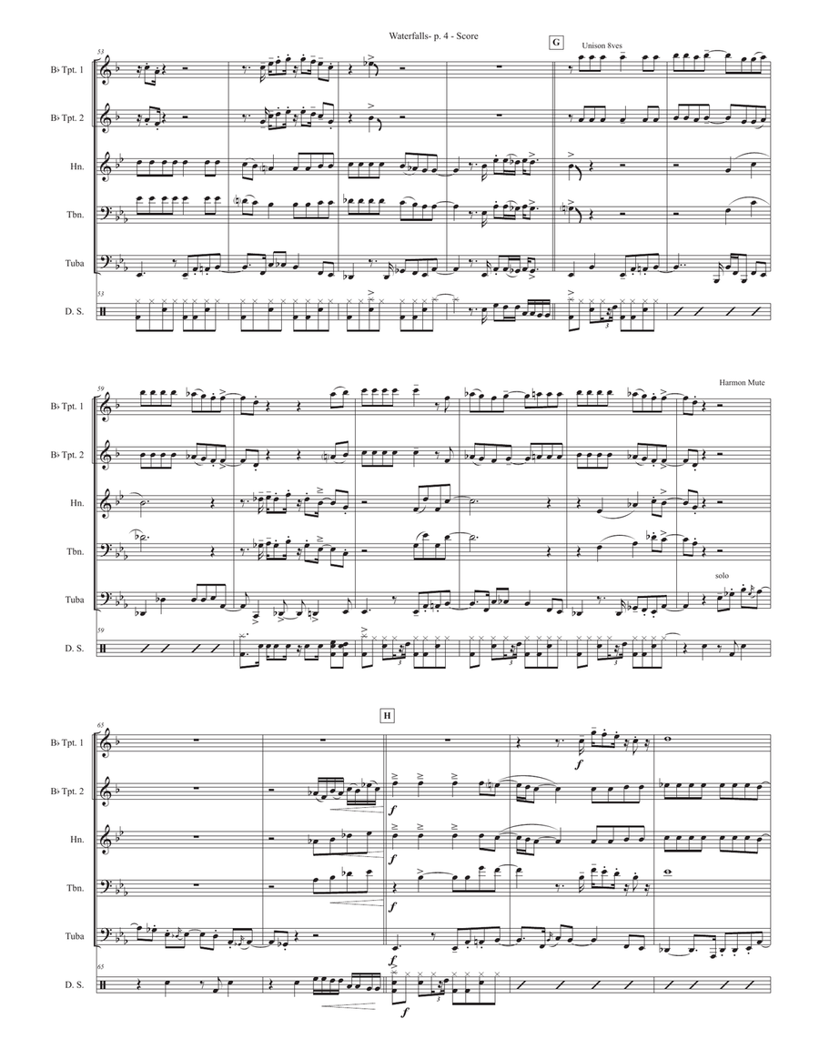 Waterfalls Waterfalls Brass Ensemble scores gallery preview page 4