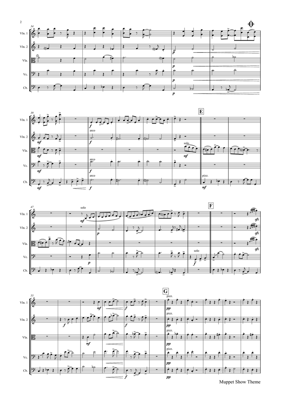 The Muppet Show Theme String Orchestra scores gallery preview page 2