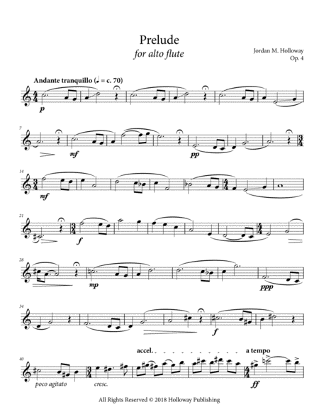 Prelude for Alto Flute, Op. 4