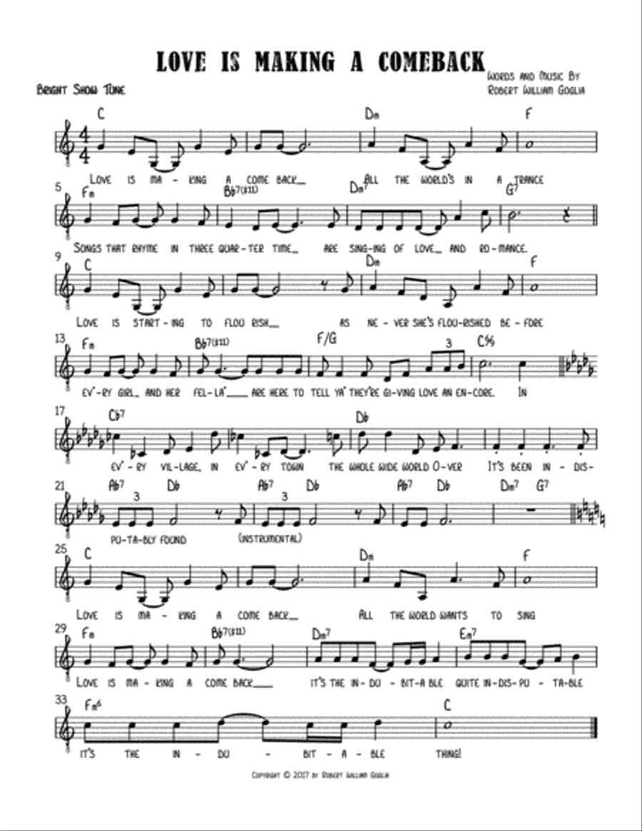 LOVE IS MAKING A COMEBACK Small Ensemble scores gallery preview page 1