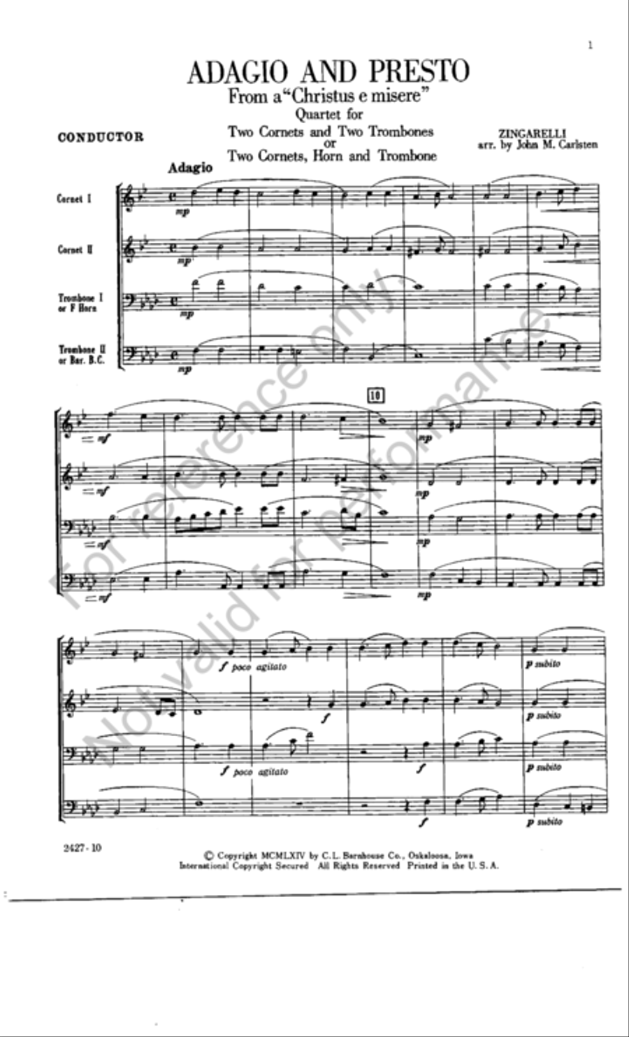 Adagio and Presto Brass Quartet scores gallery preview page 2