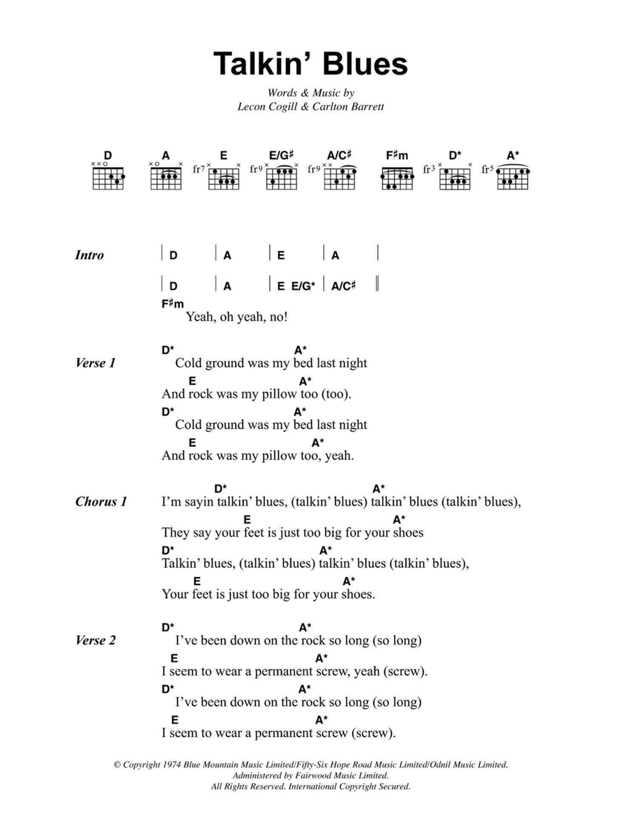 Talkin' Blues Electric Guitar scores gallery preview page 1