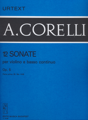 Book cover for 12 sonate per violino e basso continuo I-B op. 5