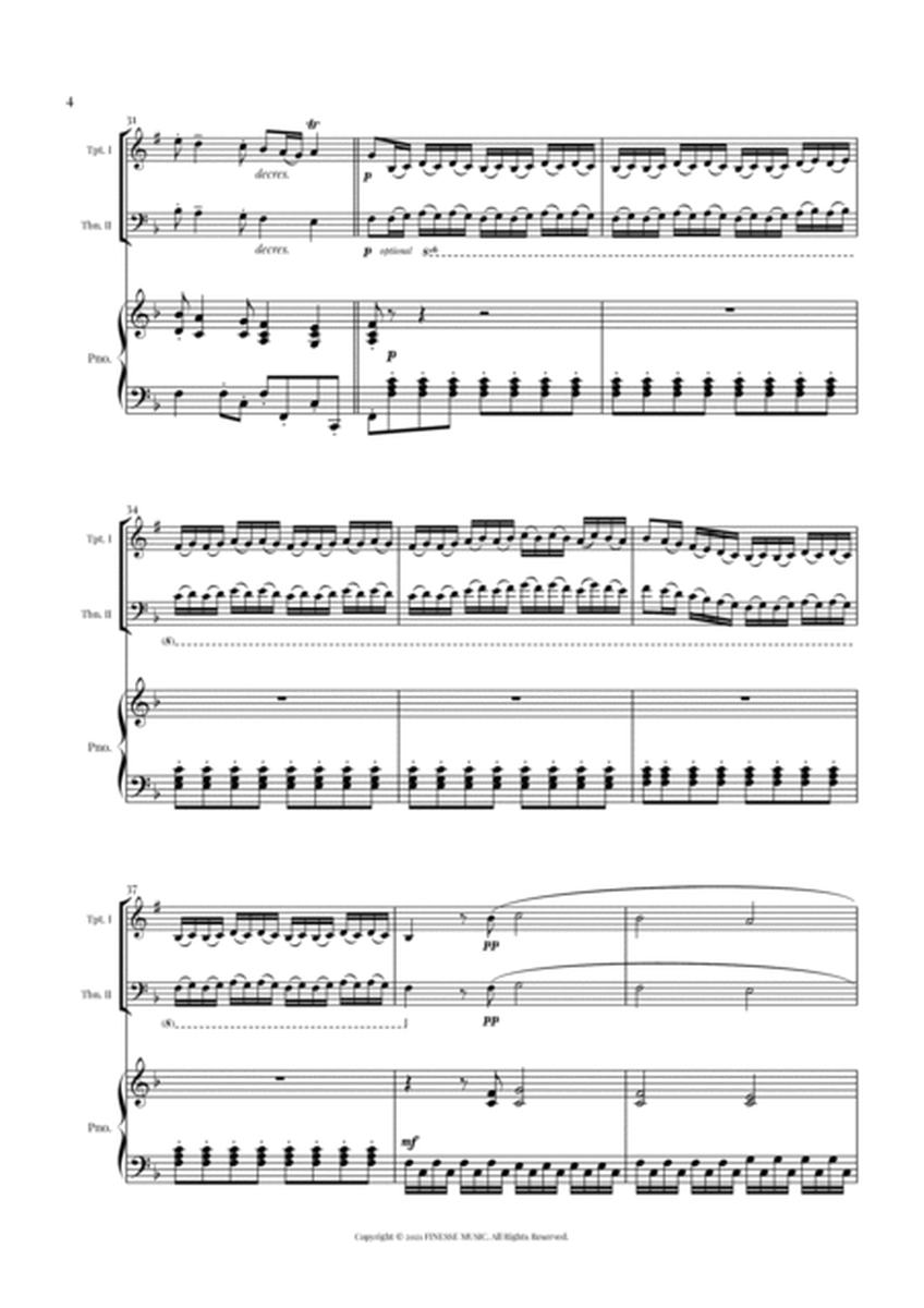 TRIO - Four Seasons Spring (Allegro) for Bb TRUMPET, TROMBONE and PIANO - F Major image number null