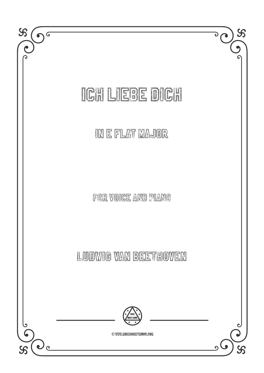 Book cover for Beethoven-Ich liebe dich in E flat Major,for voice and piano